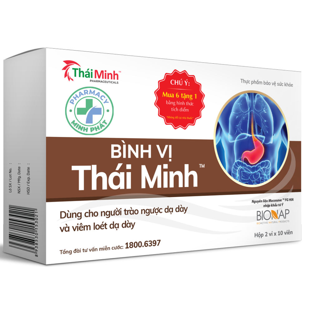 Viên Uống Bình Vị Thái Minh Hỗ Trợ Giảm Acid Dịch Vị & Bảo Vệ Niêm Mạc Dạ Dày